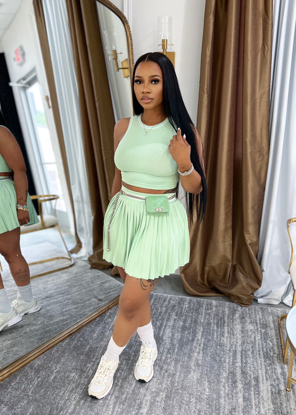 Perfect timing skirt set(sage)