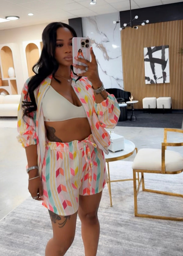 Shore thing short set(mint/pink)