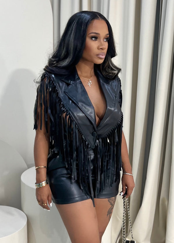 My way faux leather shorts
