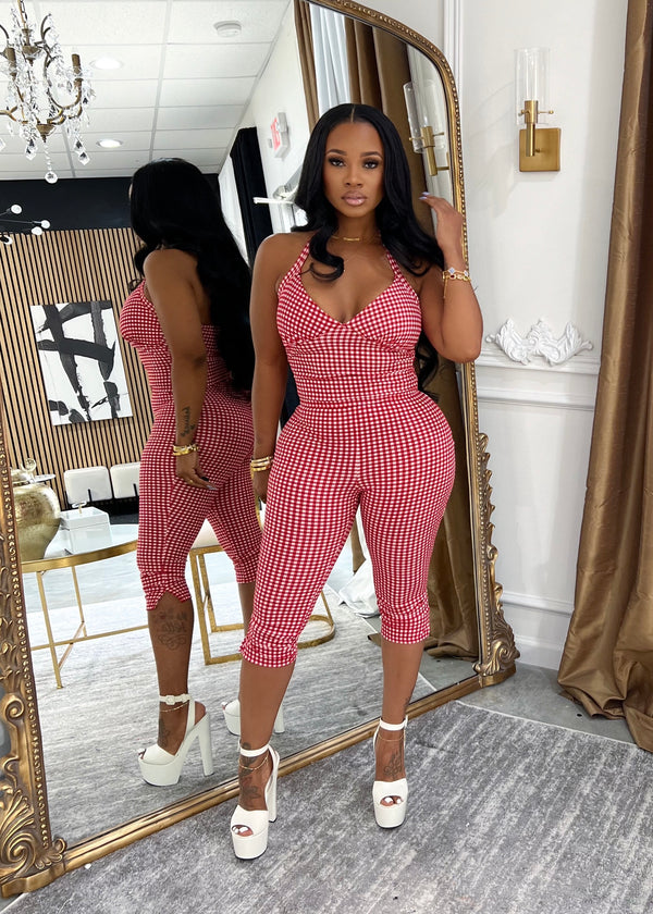 Kelsey capri set(red)