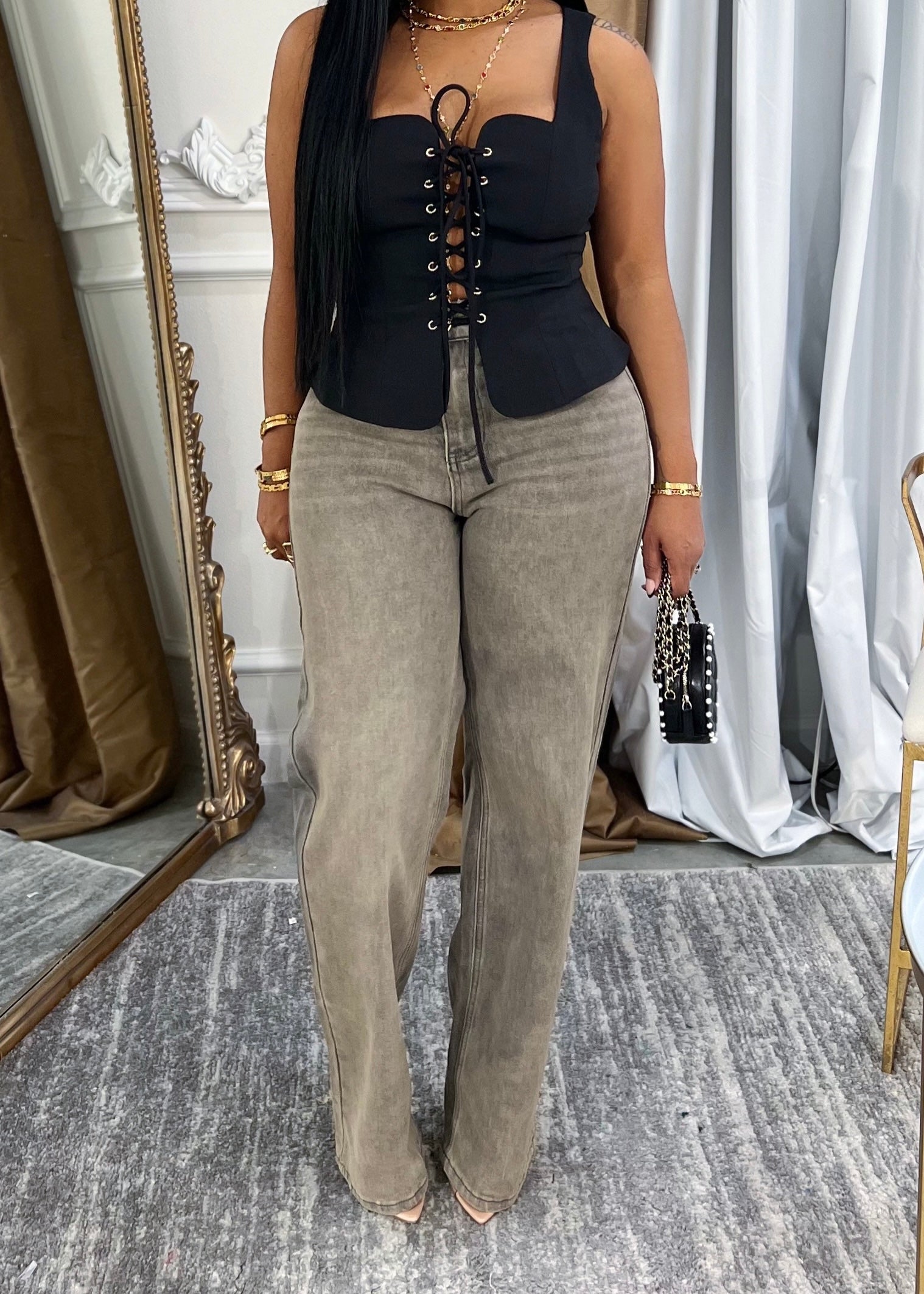 Not your time gray jeans – Kay & Co.