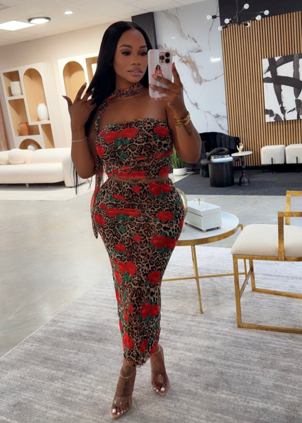 Wild about you set(leopard/red)