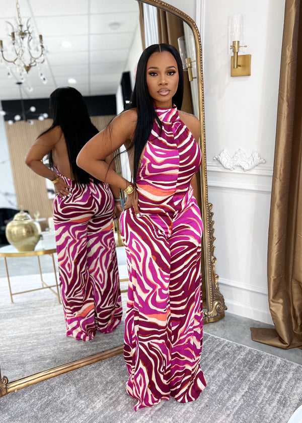 Lady chanel jumpsuit(magenta)
