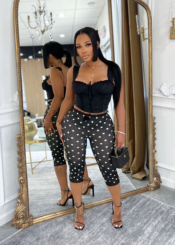 Jolie capri leggings(polka dot)