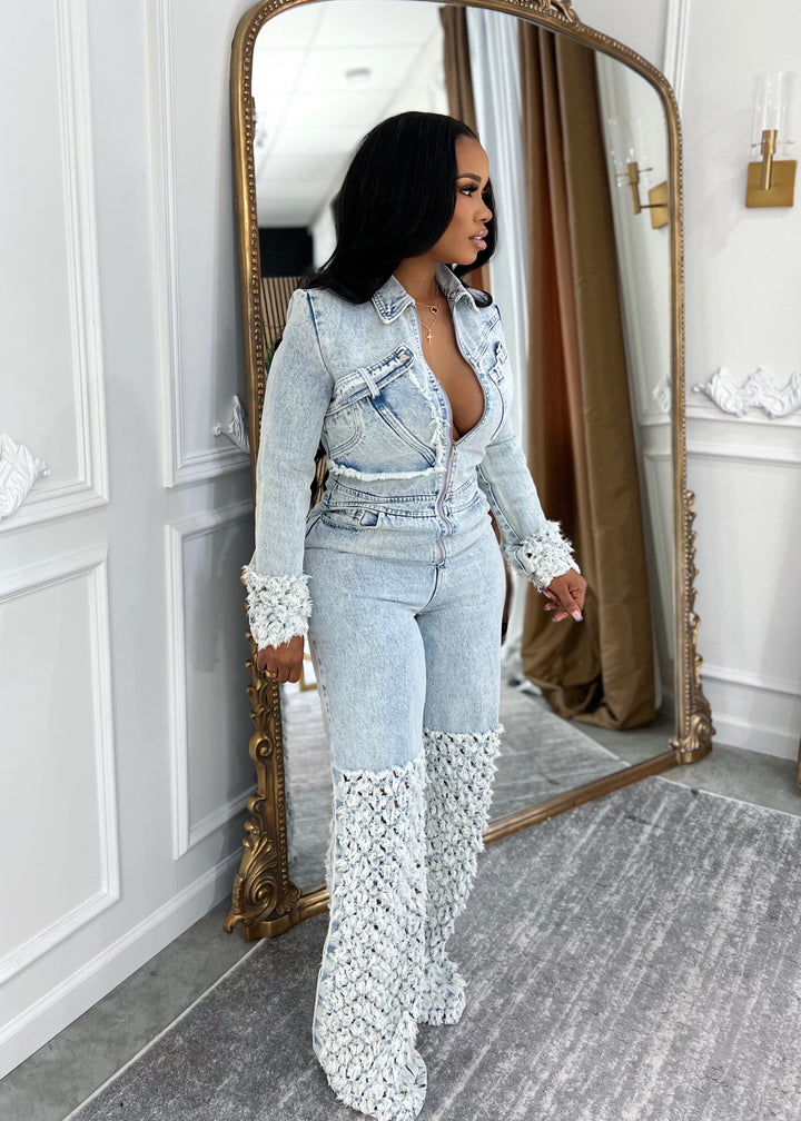 Cloud blue muse jumpsuit – Kay & Co.