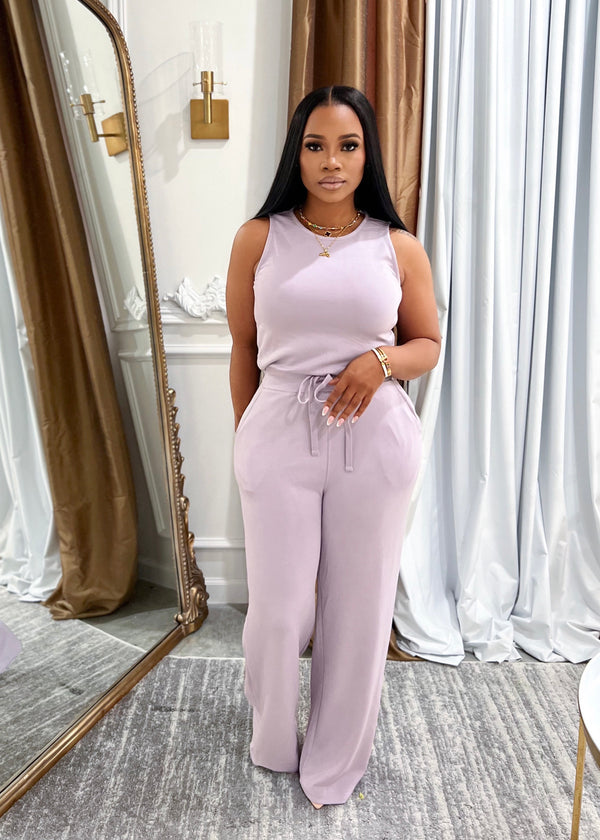 On the go jumpsuit(lavender)